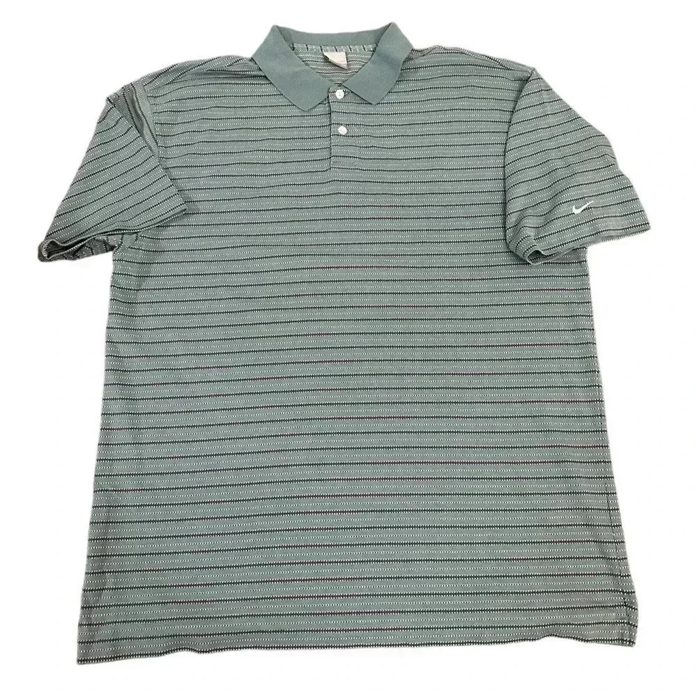 Nike Striped Cotton Short Sleeve Golf Polo Casual Athletic Shirt Men’s Size XL